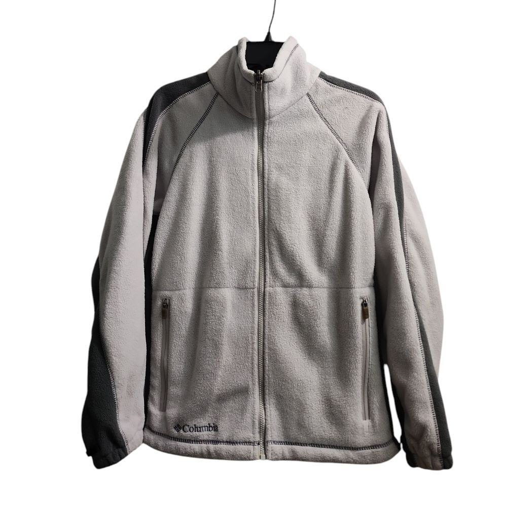 Columbia Fleece Jacket Full Zip Core Interchange Gray Black Trim‎ Small